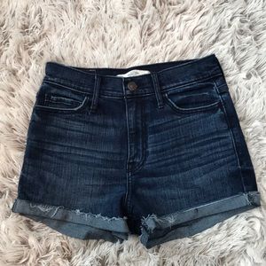 Abercrombie high waisted dark denim shorts